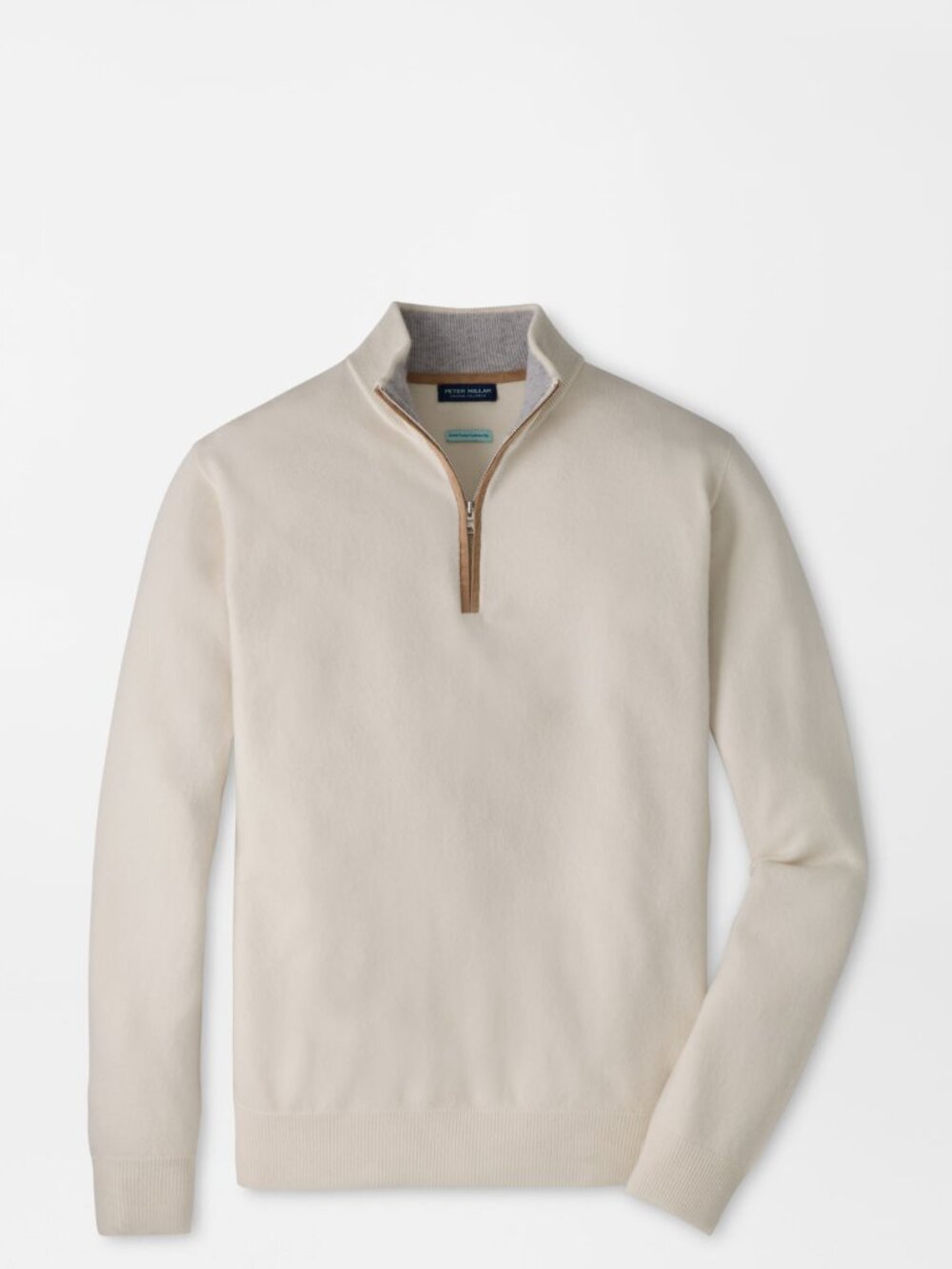 NWT Peter Millar Artisan Crafted Cashmere Flex Quarter-Zip: Winter Ivory (XXL)